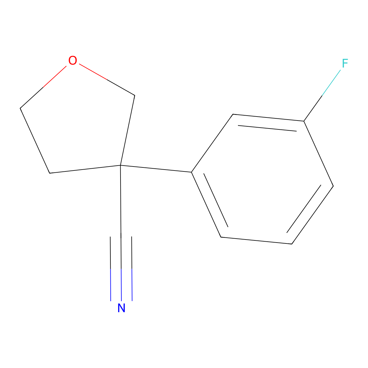 3-(3-Fluorophenyl)tetrahydro-3-furancarbonitrile molecular structure, CAS 1060817-43-7