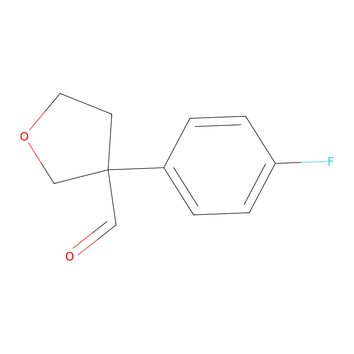 3-(4-Fluorophenyl)tetrahydro-3-furancarbaldehyde molecular structure, CAS 1060817-44-8