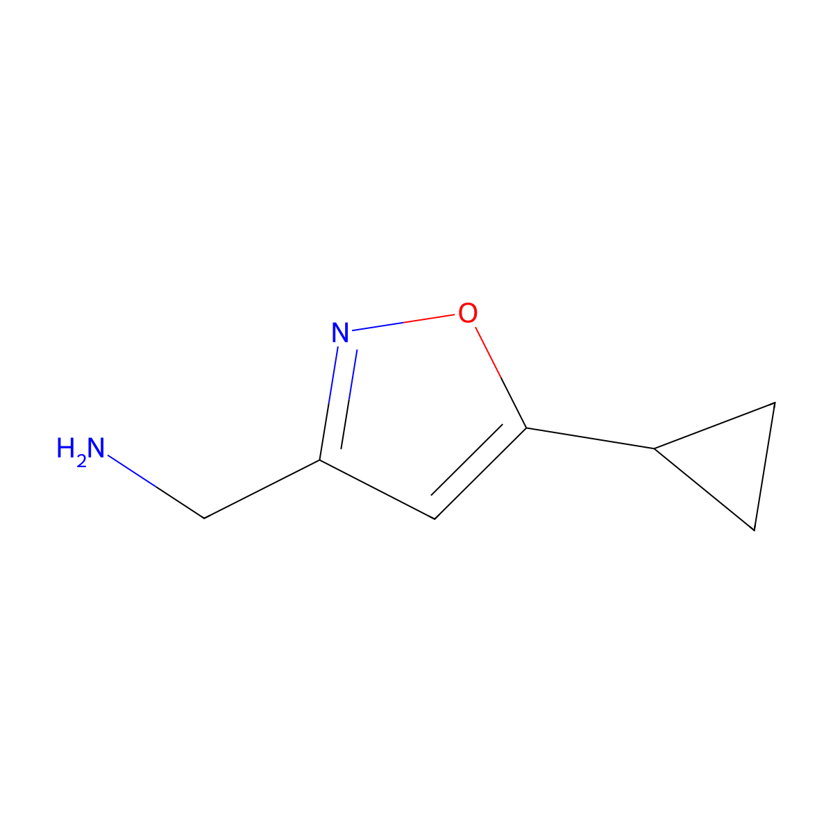 1-(5-Cyclopropyl-3-isoxazolyl)methanamine molecular structure, CAS 1060817-49-3