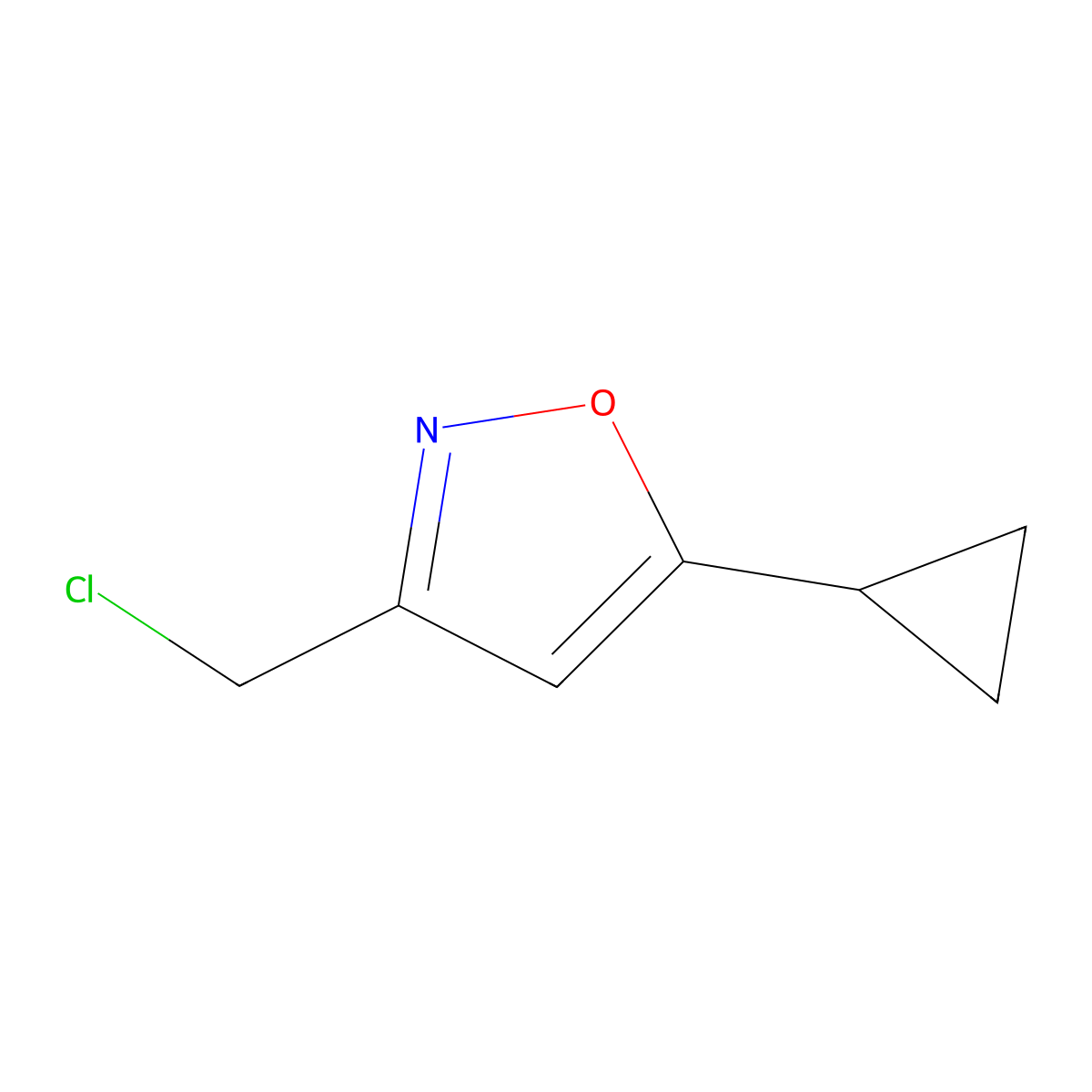 3-(Chloromethyl)-5-cyclopropyl-1,2-oxazole molecular structure, CAS 1060817-59-5