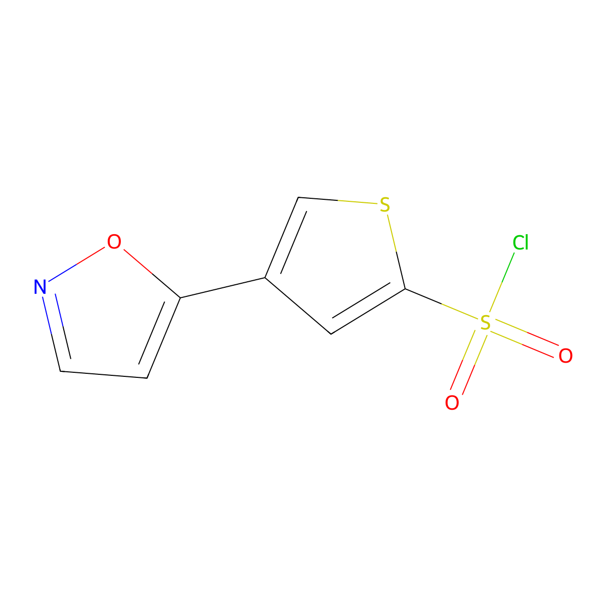 4-(1,2-Oxazol-5-yl)thiophene-2-sulfonyl chloride molecular structure, CAS 1060817-63-1