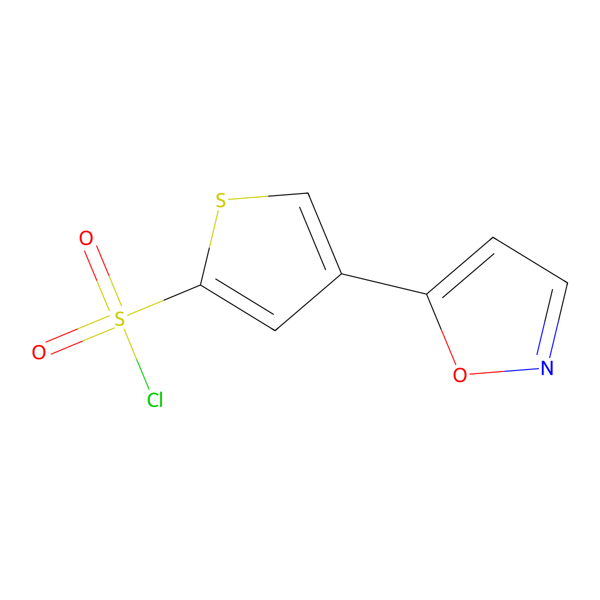4-(1,2-Oxazol-5-yl)thiophene-2-sulfonyl chloride molecular structure, CAS 1060817-63-1