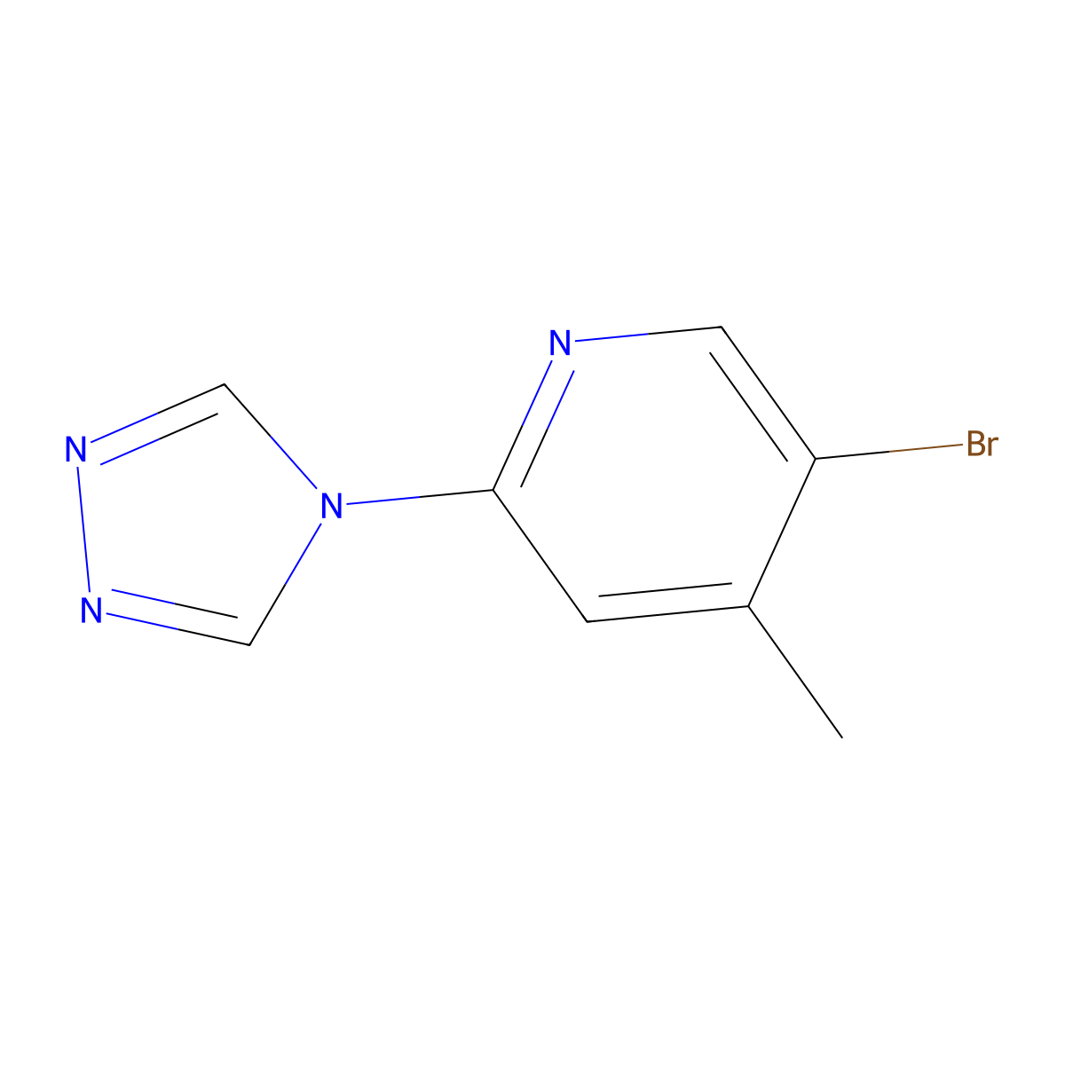 5-Bromo-4-methyl-2-(4H-1,2,4-triazol-4-YL)pyridine molecular structure, CAS 1060817-70-0