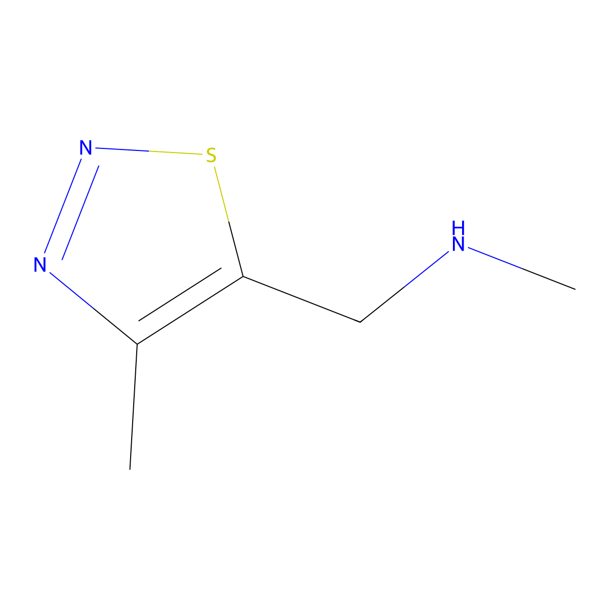 N-methyl-1-(4-methyl-1,2,3-thiadiazol-5-yl)methanamine molecular structure, CAS 1060817-72-2