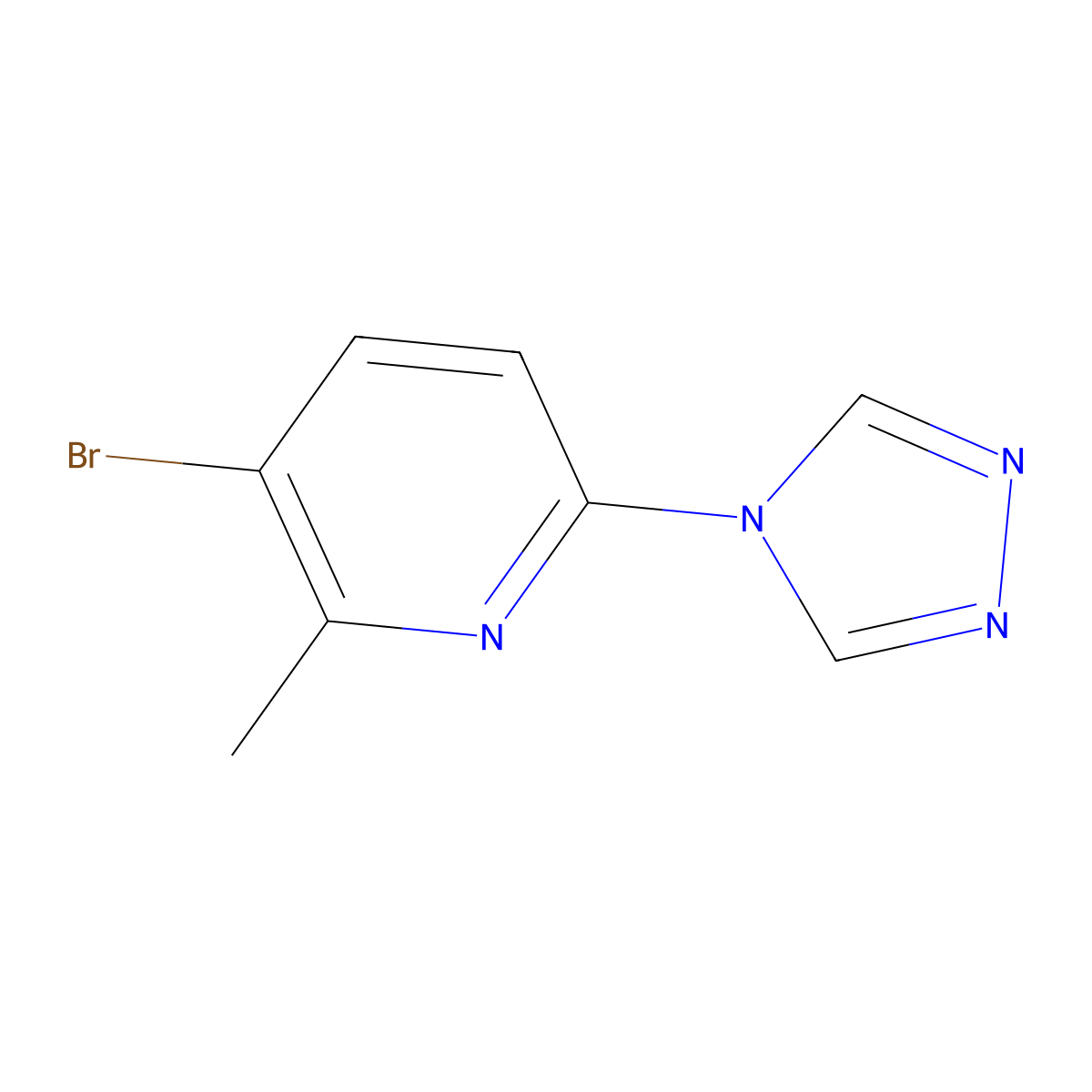3-Bromo-2-methyl-6-(4H-1,2,4-triazol-4-yl)pyridine molecular structure, CAS 1060817-73-3