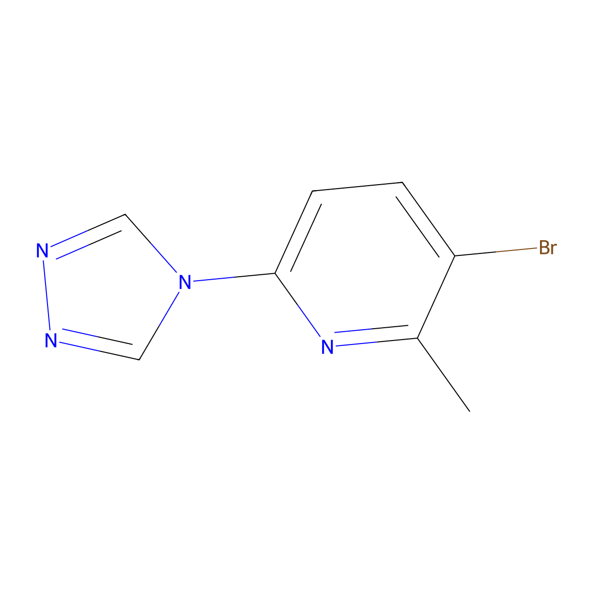 3-Bromo-2-methyl-6-(4H-1,2,4-triazol-4-yl)pyridine molecular structure, CAS 1060817-73-3