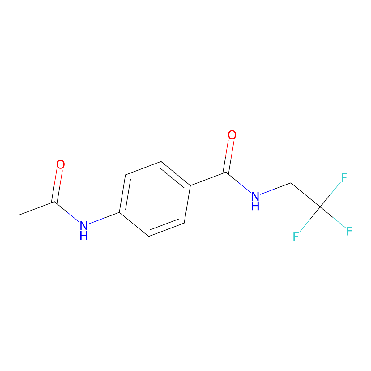 4-acetamido-N-(2,2,2-trifluoroethyl)benzamide molecular structure, CAS 1060860-70-9