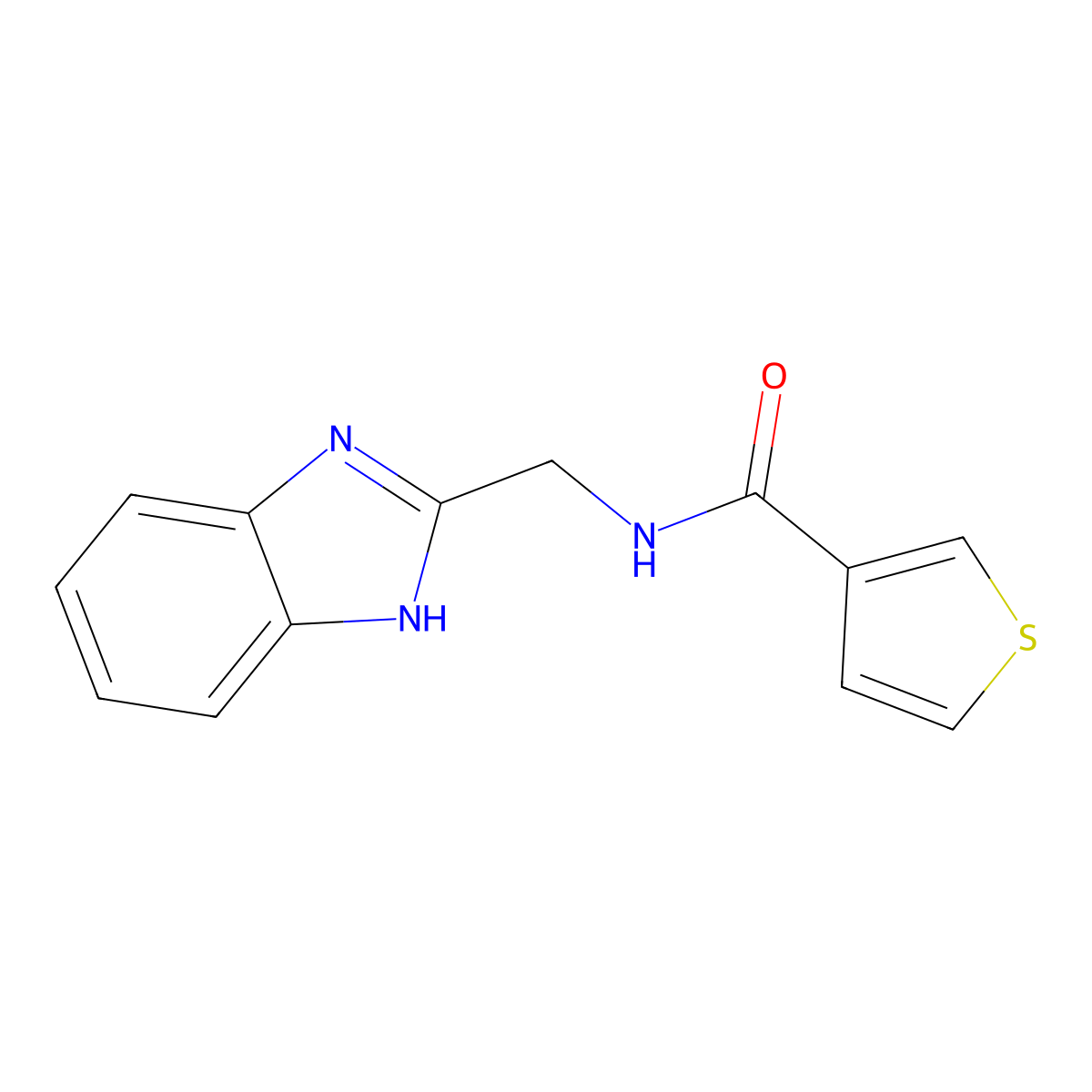 N-((1H-benzo[d]imidazol-2-yl)methyl)thiophene-3-carboxamide molecular structure, CAS 1060902-45-5