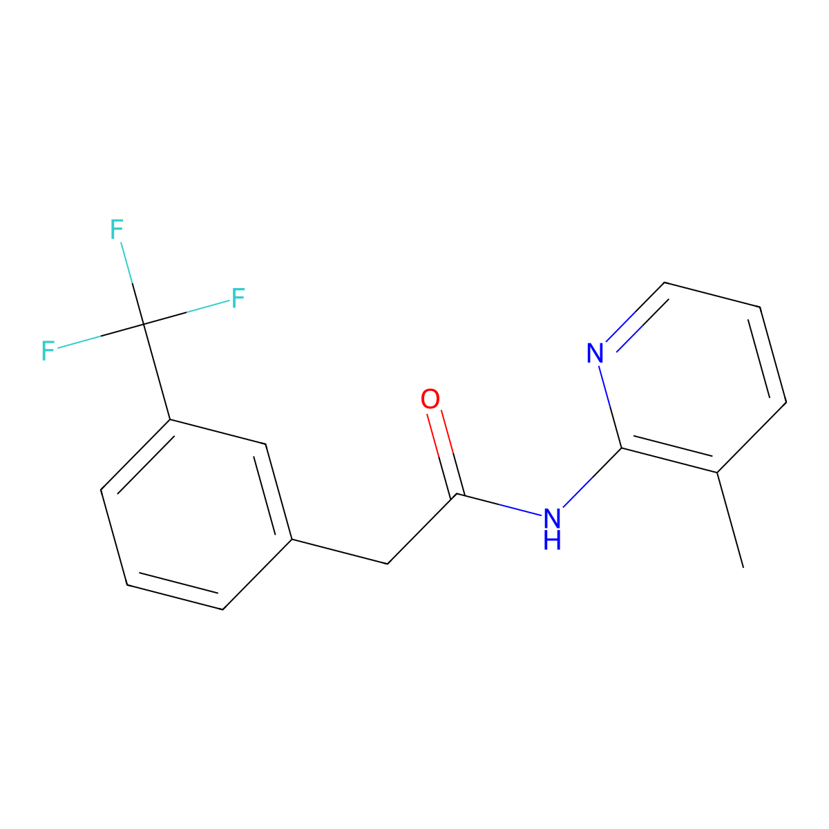 N-(3-Methyl-2-pyridinyl)-3-(trifluoromethyl)benzeneacetamide molecular structure, CAS 1060929-75-0