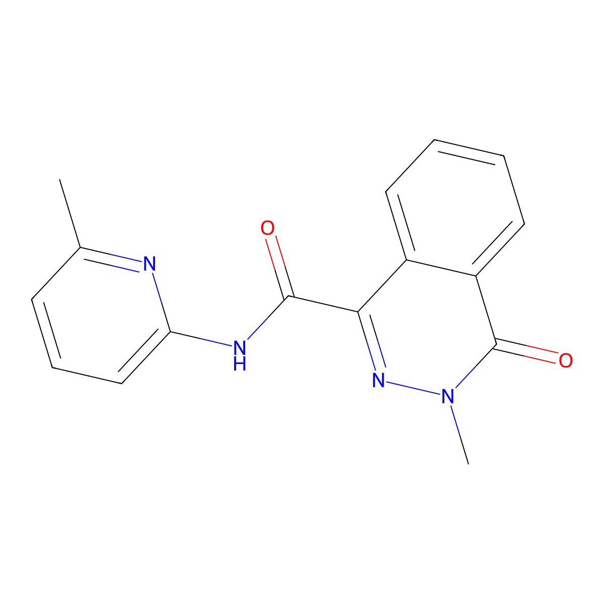 3-methyl-N-(6-methylpyridin-2-yl)-4-oxo-3,4-dihydrophthalazine-1-carboxamide molecular structure, CAS 1060930-27-9