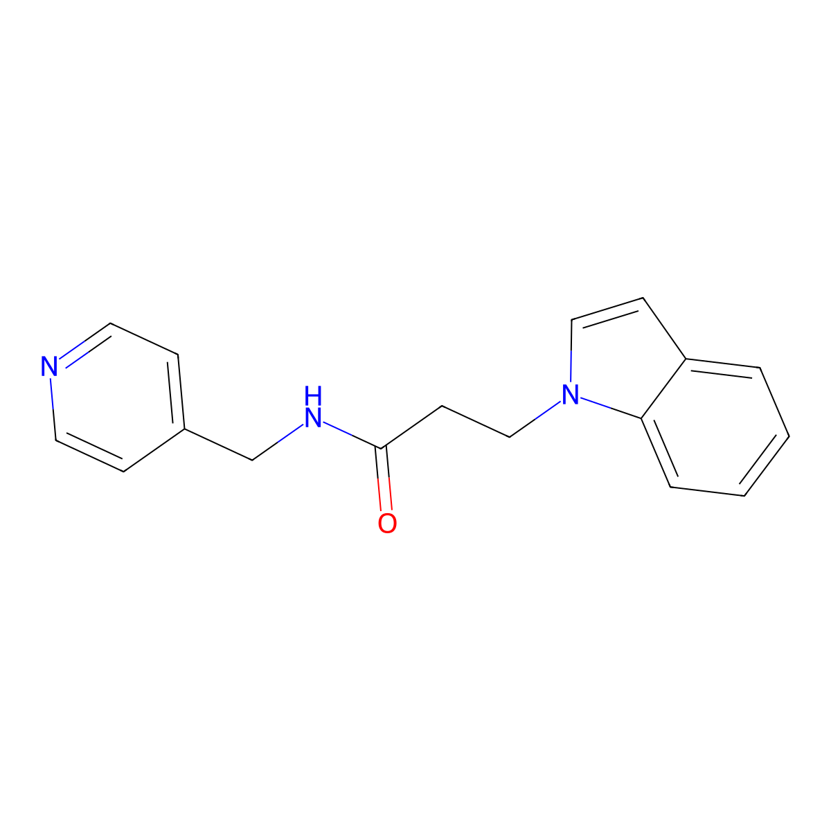 3-(1H-indol-1-yl)-N-(4-pyridinylmethyl)propanamide molecular structure, CAS 1060932-25-3