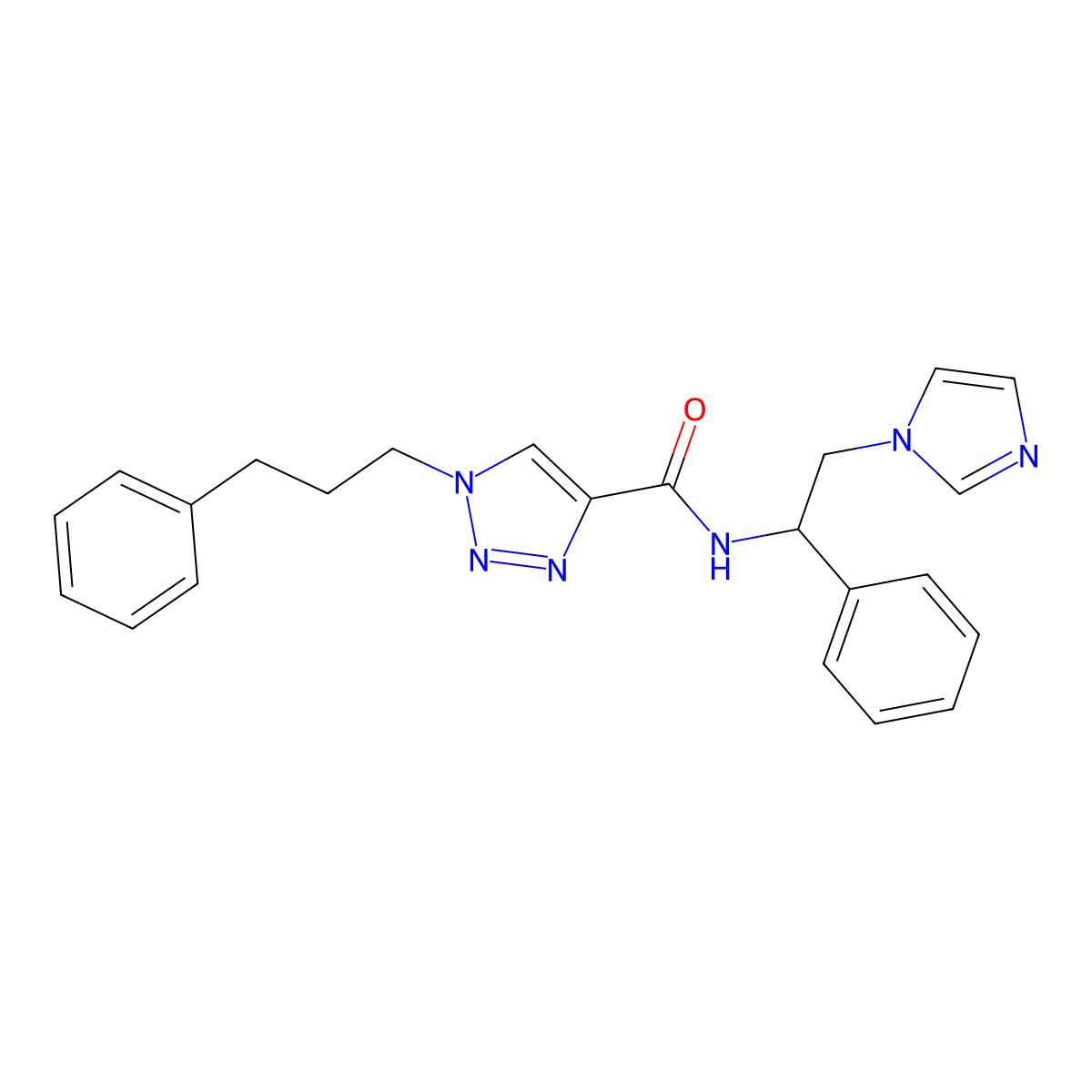 N-(2-imidazol-1-yl-1-phenylethyl)-1-(3-phenylpropyl)triazole-4-carboxamide molecular structure, CAS 1060934-65-7