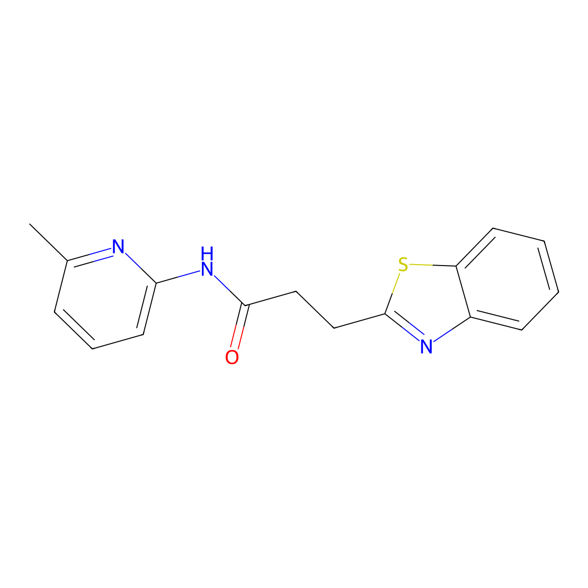 3-(1,3-benzothiazol-2-yl)-N-(6-methylpyridin-2-yl)propanamide molecular structure, CAS 1060935-12-7