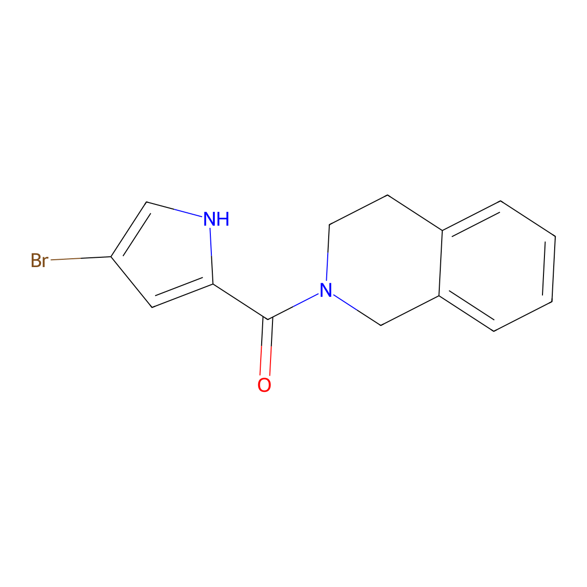 2-(4-bromo-1H-pyrrole-2-carbonyl)-1,2,3,4-tetrahydroisoquinoline molecular structure, CAS 1060937-55-4
