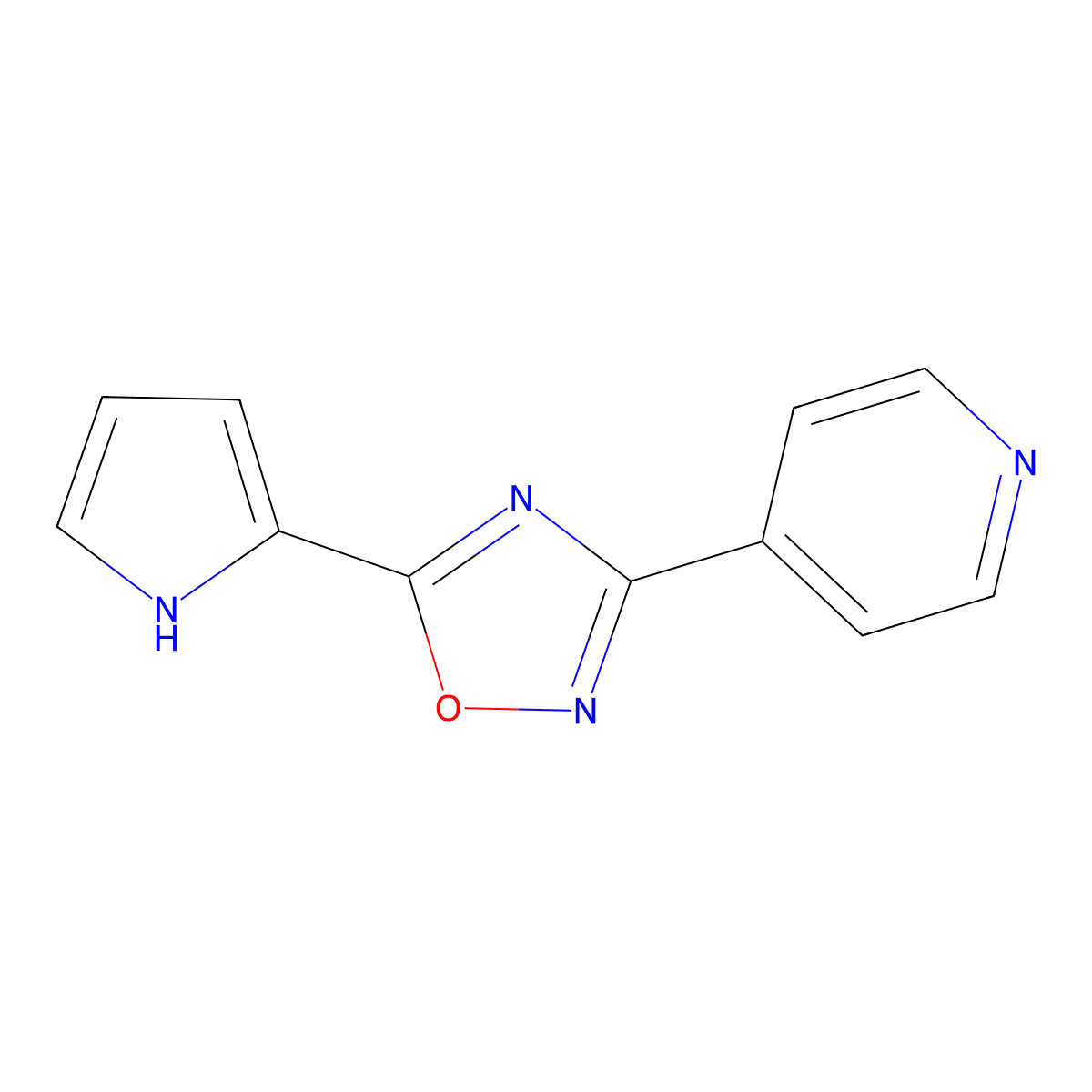 4-[5-(1H-pyrrol-2-yl)-1,2,4-oxadiazol-3-yl]pyridine molecular structure, CAS 1060943-83-0