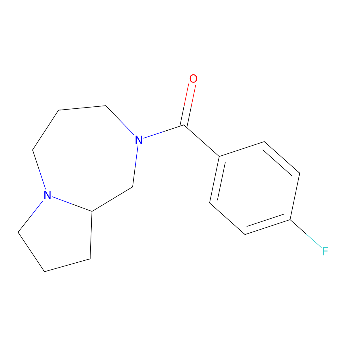 1,3,4,5,7,8,9,9a-Octahydropyrrolo[1,2-a][1,4]diazepin-2-yl-(4-fluorophenyl)methanone molecular structure, CAS 1060948-15-3