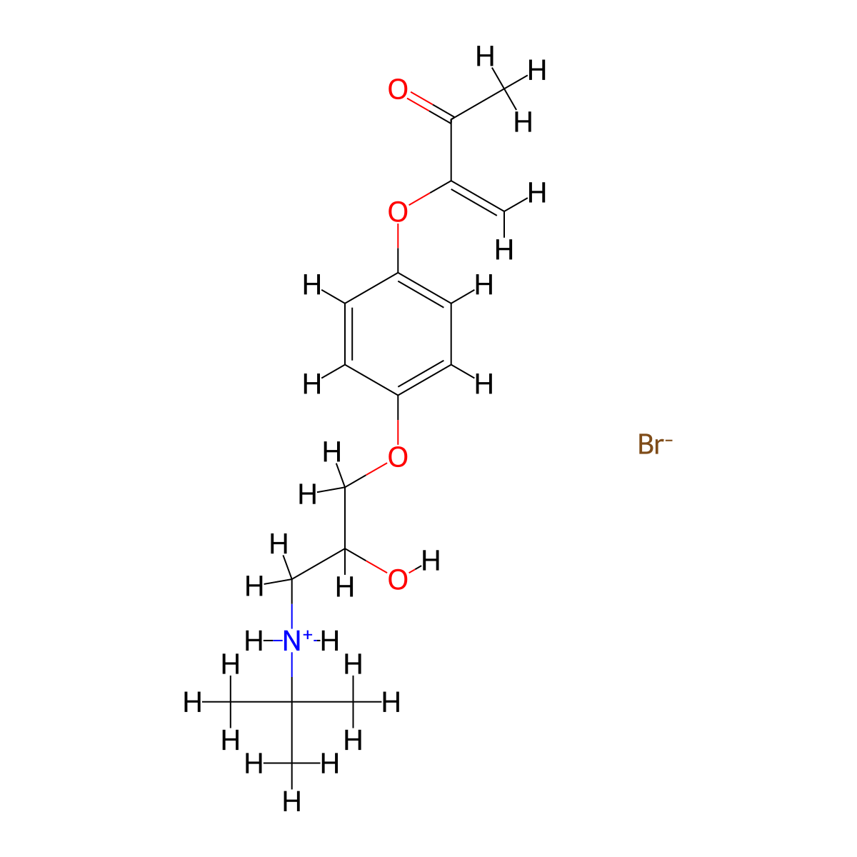3-Buten-2-one, 3-(4-(3-((1,1-dimethylethyl)amino)-2-hydroxypropoxy)phenoxy)-, hydrobromide, (Z)- molecular structure, CAS 106095-27-6