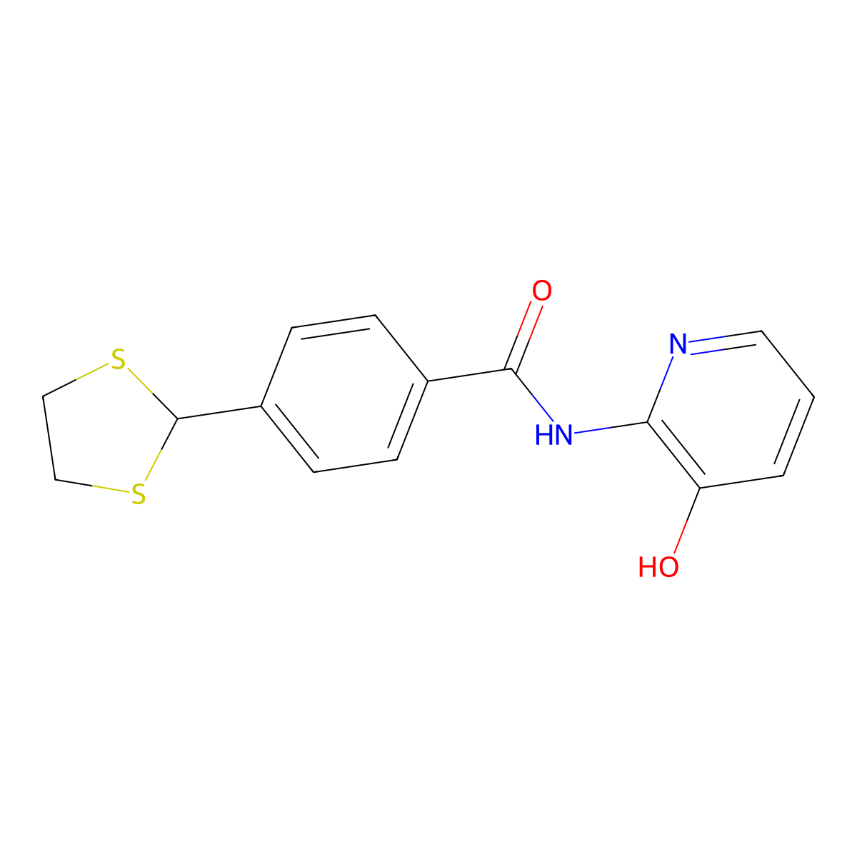 4-(1,3-dithiolan-2-yl)-N-(3-hydroxypyridin-2-yl)benzamide molecular structure, CAS 1060968-92-4