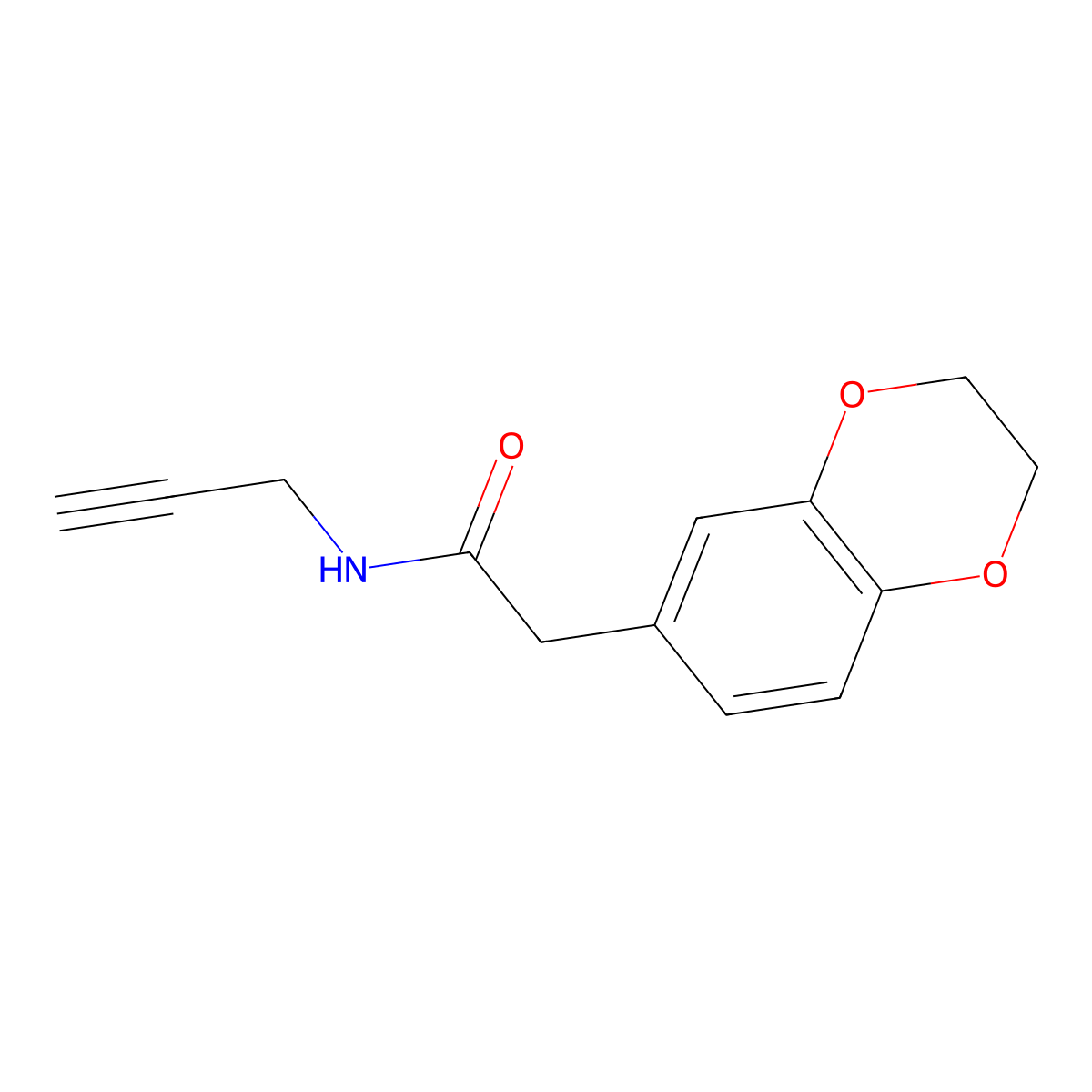 2-(2,3-Dihydro-1,4-benzodioxin-6-YL)-N-(prop-2-YN-1-YL)acetamide molecular structure, CAS 1060988-97-7