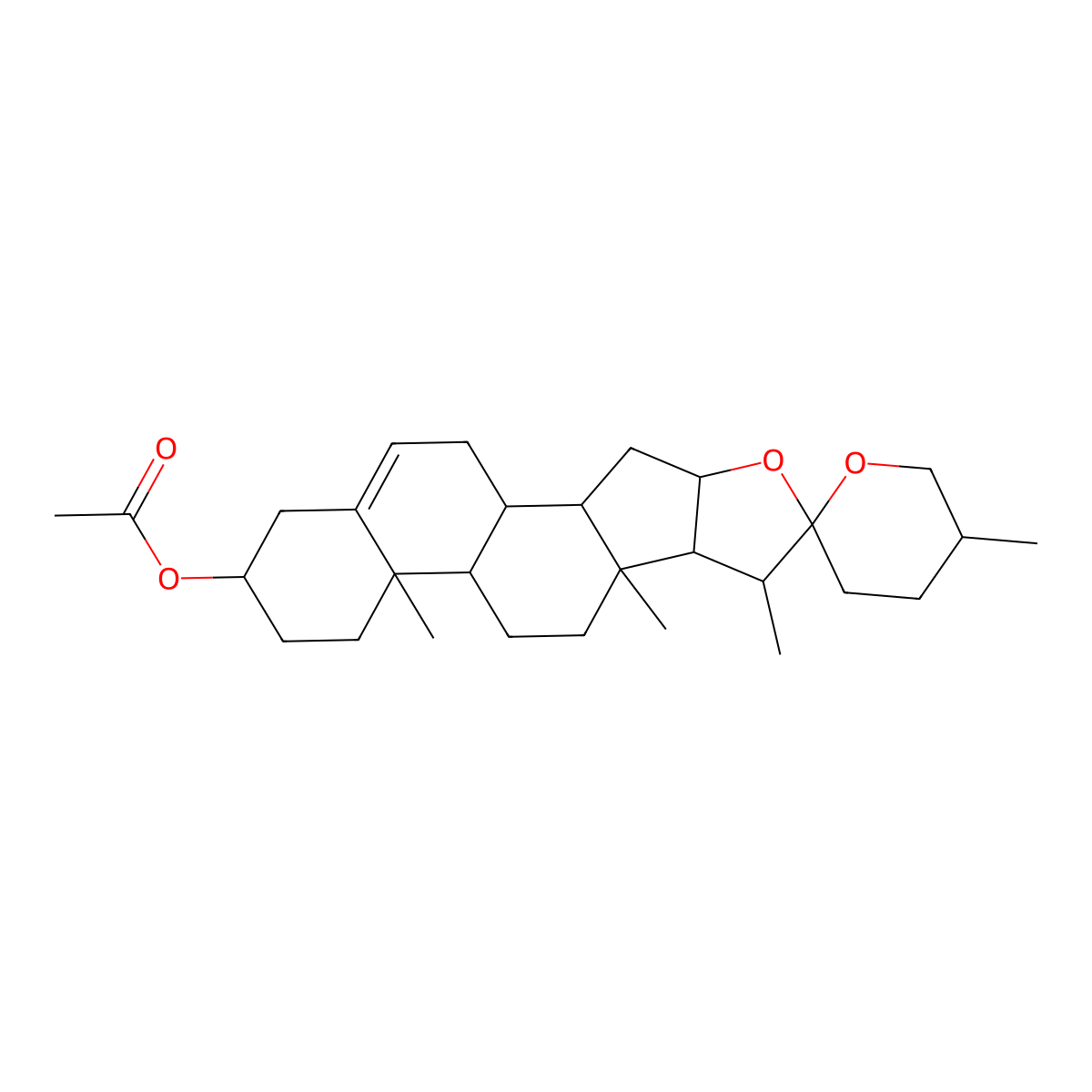 Diosgenin acetate molecular structure, CAS 1061-54-7