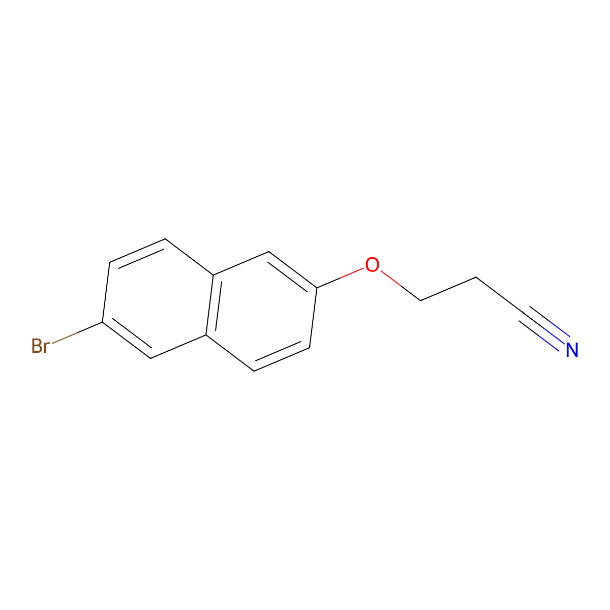 Propanenitrile, 3-[(6-bromo-2-naphthalenyl)oxy]- molecular structure, CAS 106102-24-3