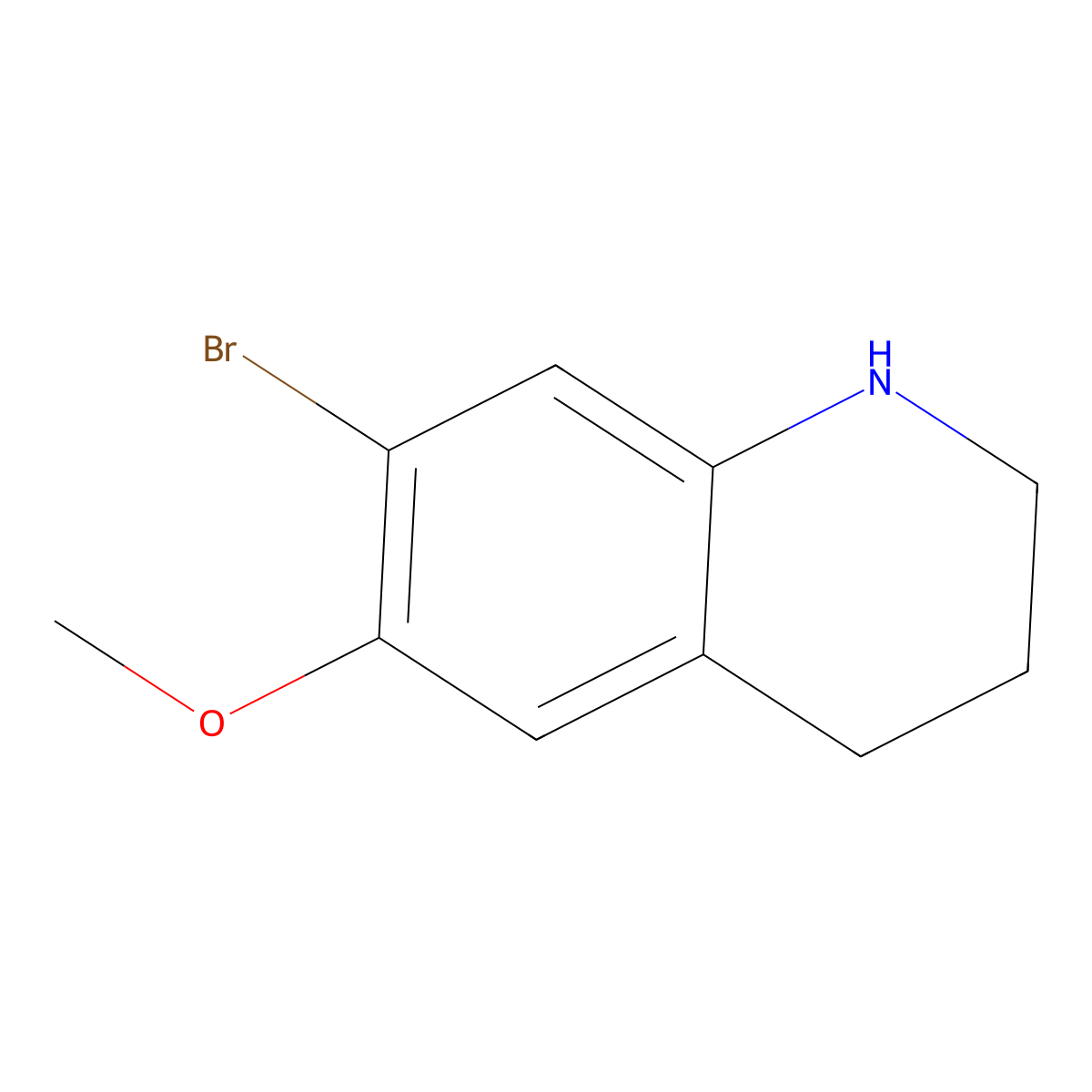 7-Bromo-6-methoxy-1,2,3,4-tetrahydroquinoline molecular structure, CAS 106103-37-1