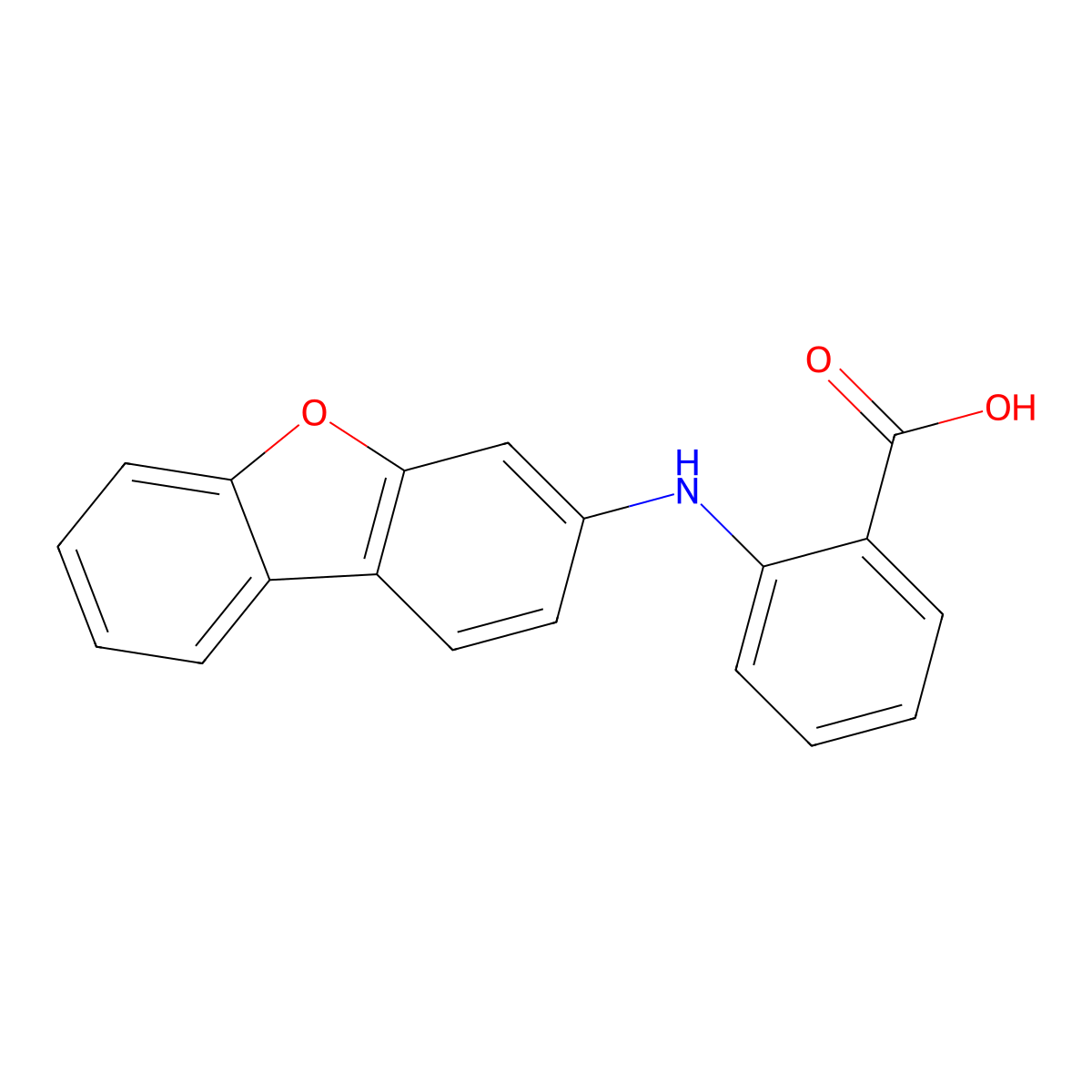 2-(Dibenzo[b,d]furan-3-ylamino)benzoic acid molecular structure, CAS 106104-11-4