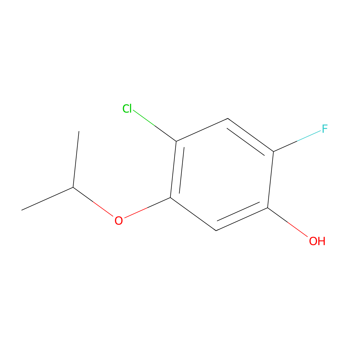 Phenol, 4-chloro-2-fluoro-5-(1-methylethoxy)- molecular structure, CAS 106104-82-9
