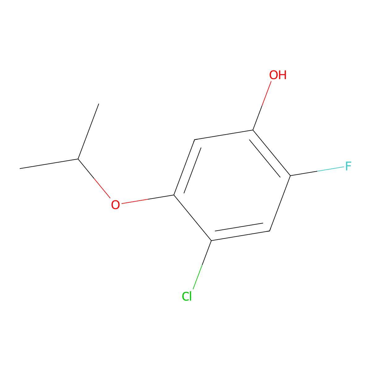 Phenol, 4-chloro-2-fluoro-5-(1-methylethoxy)- molecular structure, CAS 106104-82-9