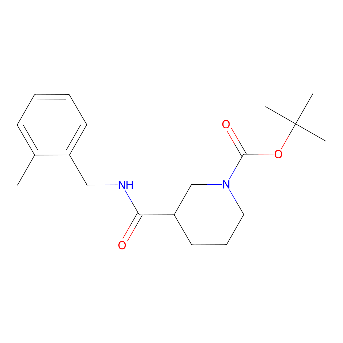 tert-Butyl 3-((2-methylbenzyl)carbamoyl)piperidine-1-carboxylate molecular structure, CAS 1061054-97-4
