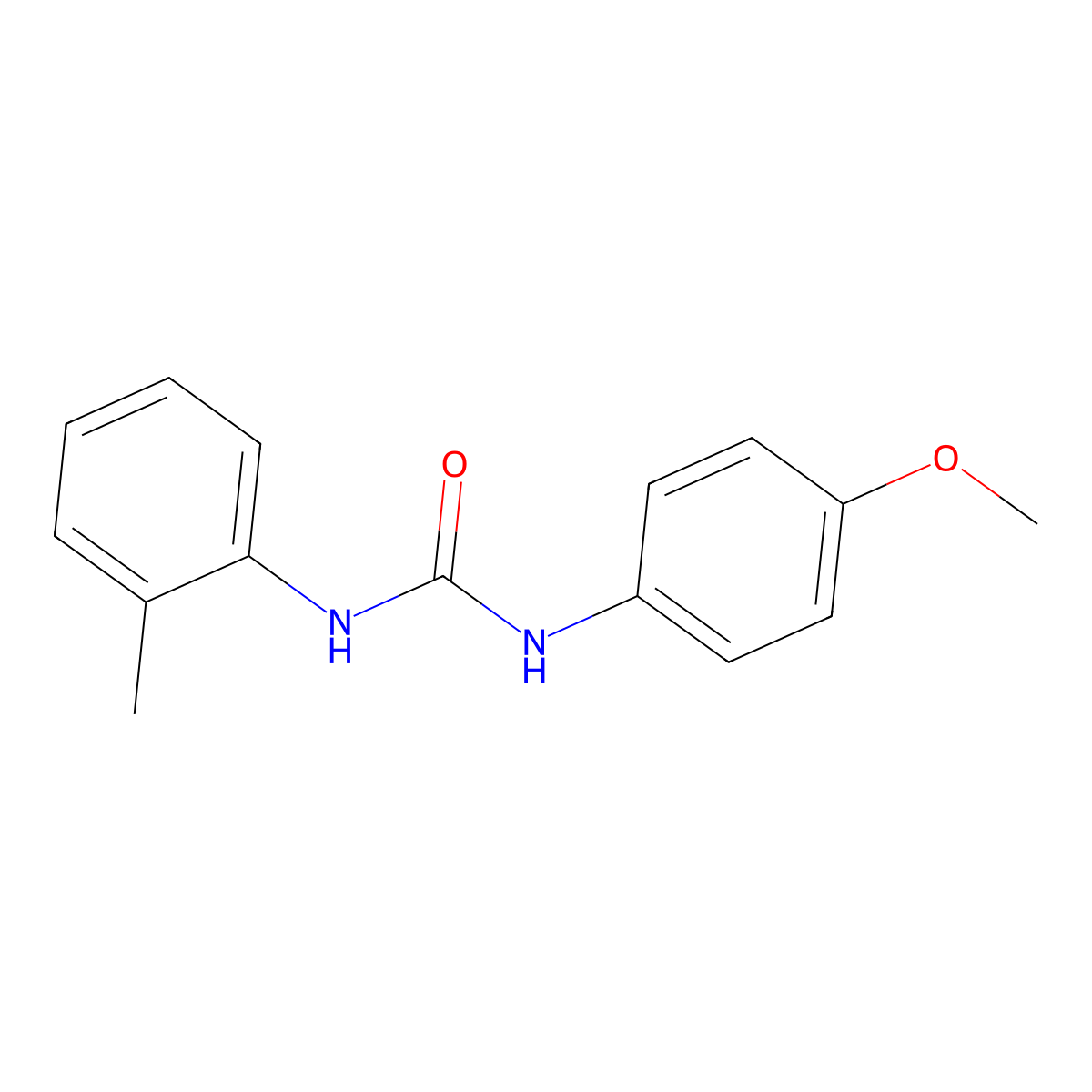 Urea, N-(4-methoxyphenyl)-N'-(2-methylphenyl)- molecular structure, CAS 106106-60-9