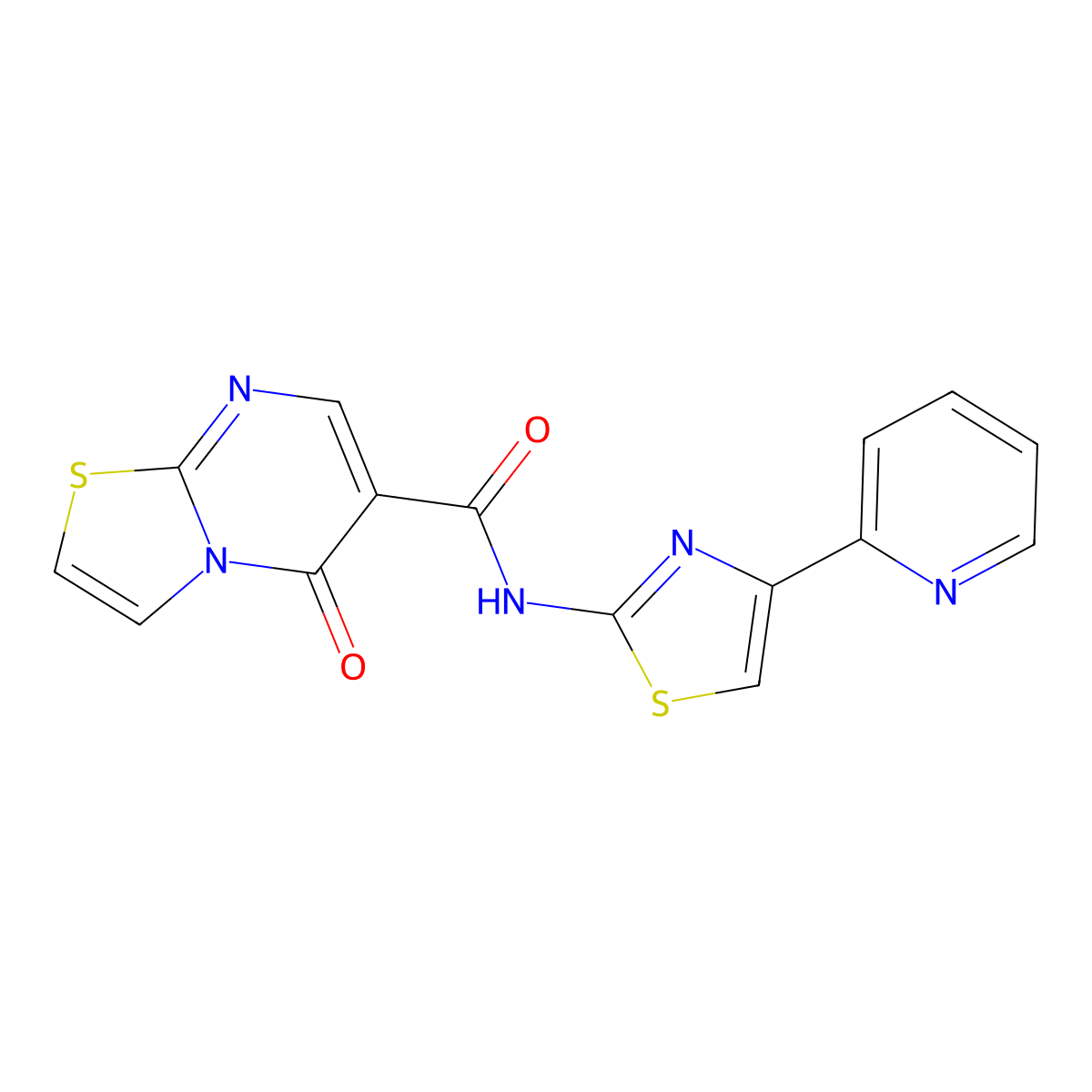 5-oxo-N-[(2Z)-4-(pyridin-2-yl)-1,3-thiazol-2(3H)-ylidene]-5H-[1,3]thiazolo[3,2-a]pyrimidine-6-carboxamide molecular structure, CAS 1061064-98-9