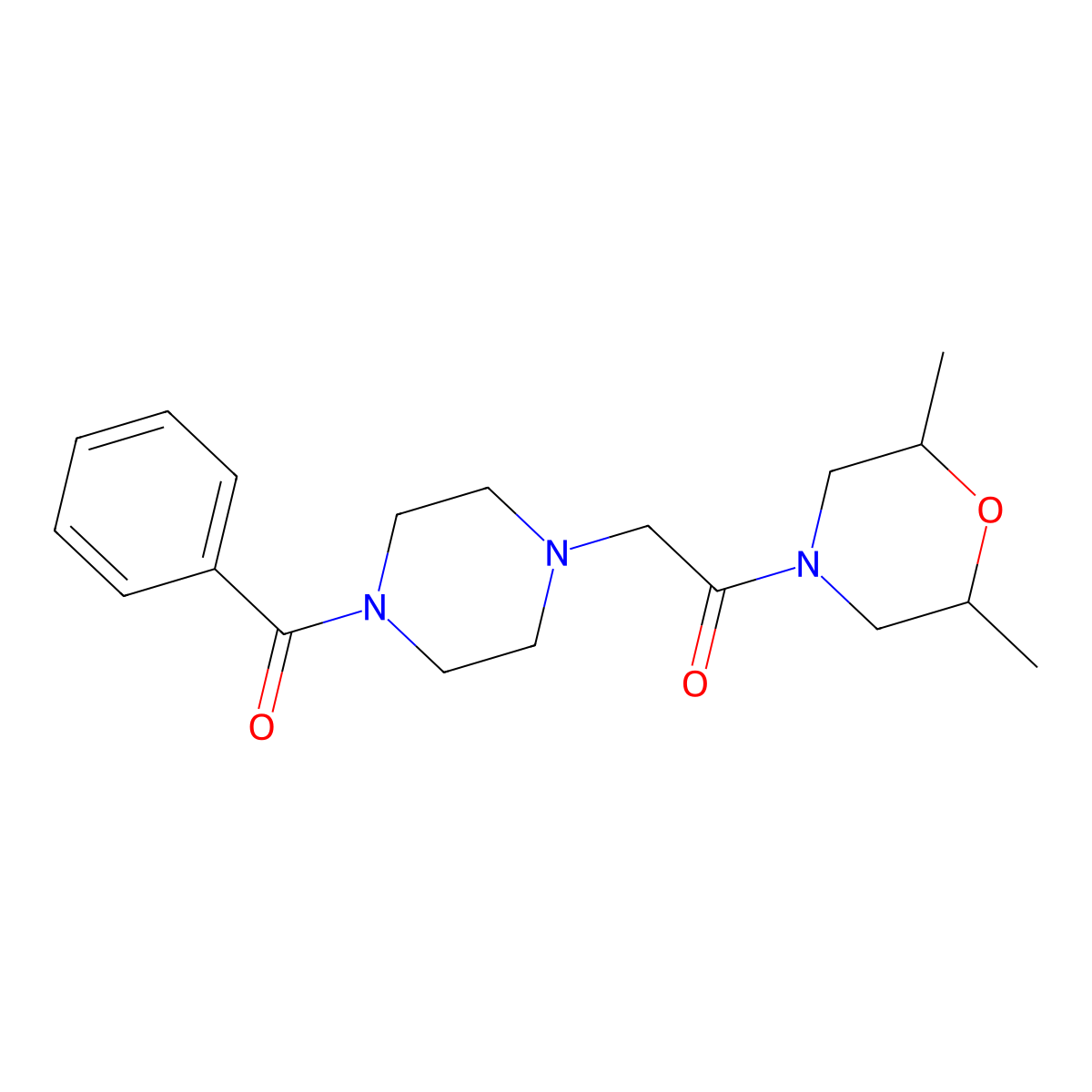 2-(4-Benzoylpiperazin-1-yl)-1-(2,6-dimethylmorpholin-4-yl)ethan-1-one molecular structure, CAS 1061101-65-2