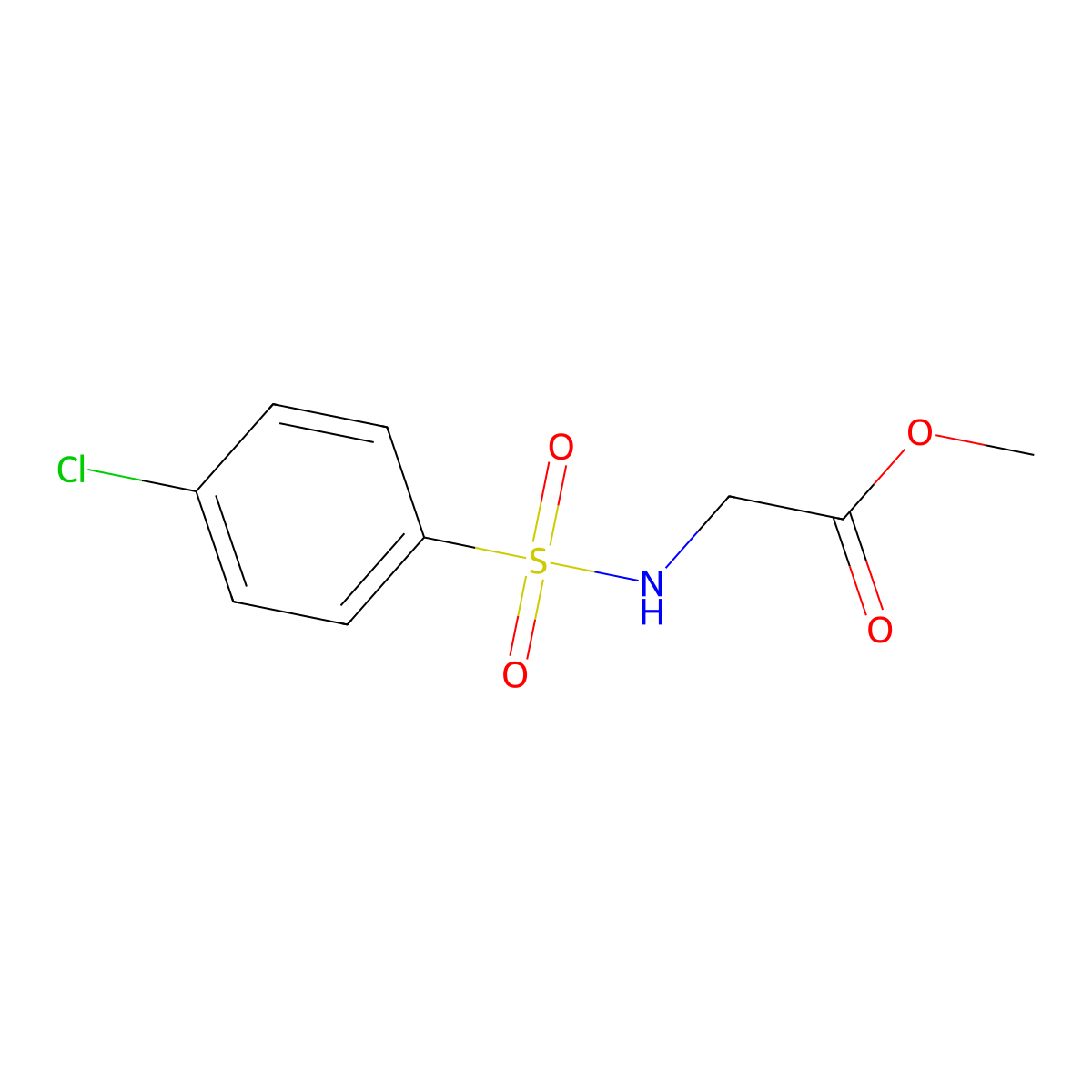 Methyl 2-{[(4-chlorophenyl)sulfonyl]amino}acetate molecular structure, CAS 106111-15-3