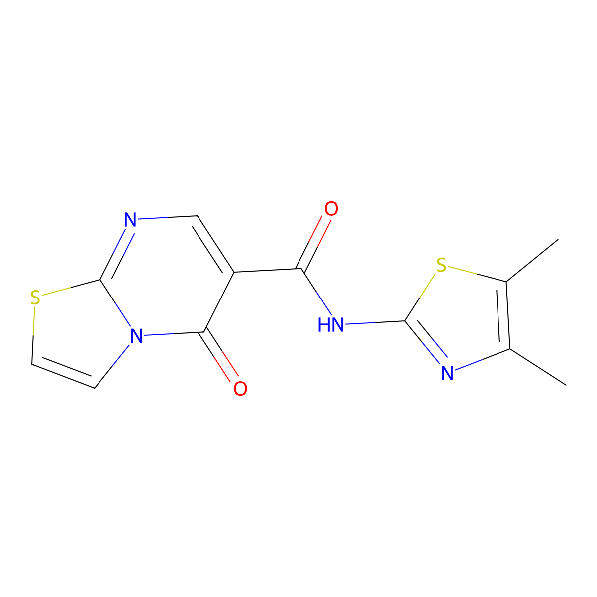 N-[(2Z)-4,5-dimethyl-1,3-thiazol-2(3H)-ylidene]-5-oxo-5H-[1,3]thiazolo[3,2-a]pyrimidine-6-carboxamide molecular structure, CAS 1061115-36-3