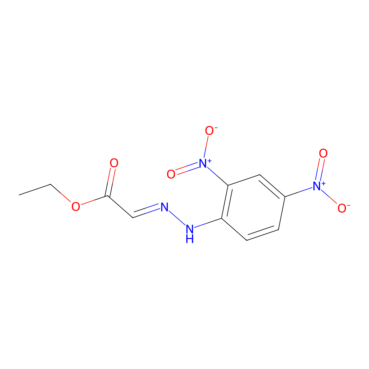Acetic acid, [(2,4-dinitrophenyl)hydrazono]-, ethyl ester, (E)- molecular structure, CAS 106112-25-8