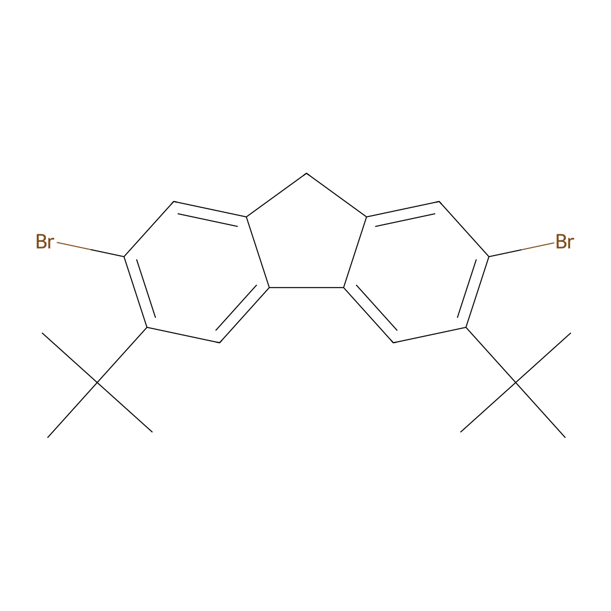 2,7-Dibromo-3,6-DI-tert-butyl-9H-fluorene molecular structure, CAS 106112-41-8