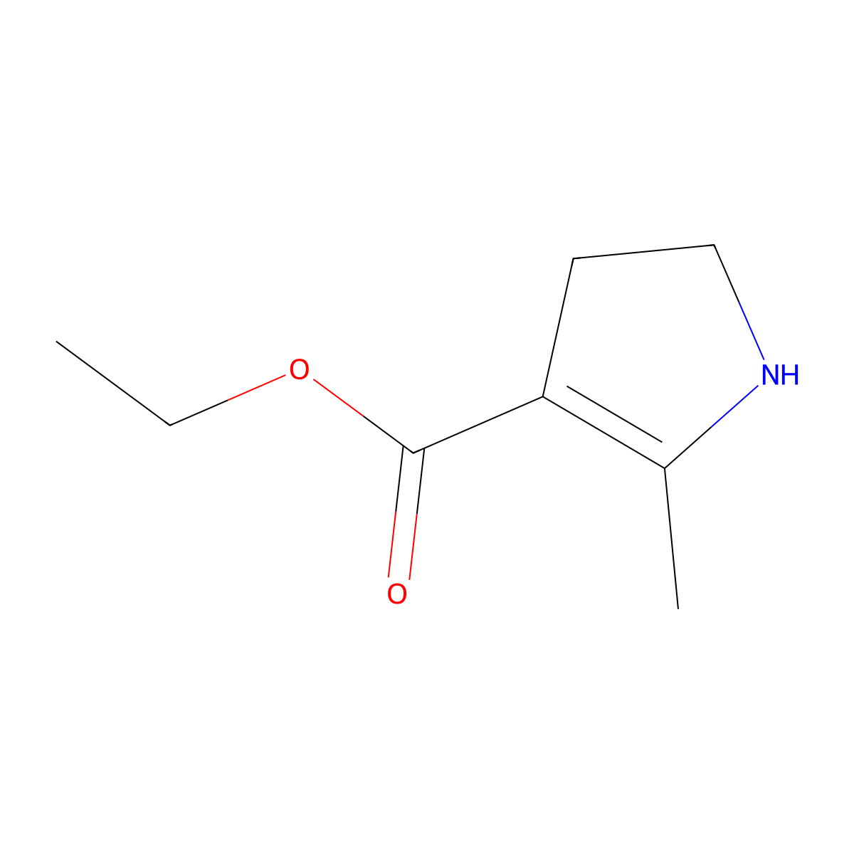 Ethyl 2-methyl-4,5-dihydro-1H-pyrrole-3-carboxylate molecular structure, CAS 106118-95-0