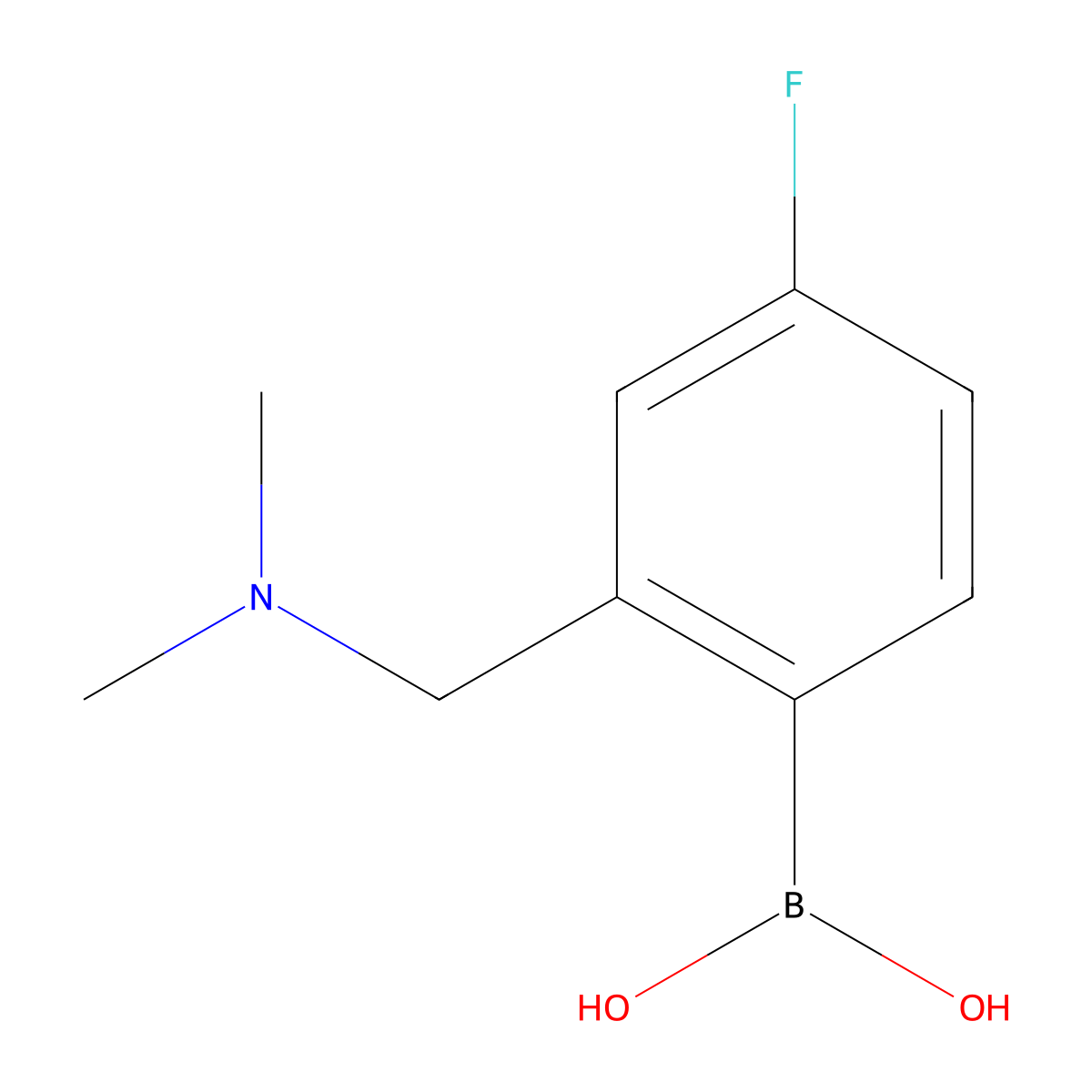 (2-((Dimethylamino)methyl)-4-fluorophenyl)boronic acid molecular structure, CAS 1061223-43-5