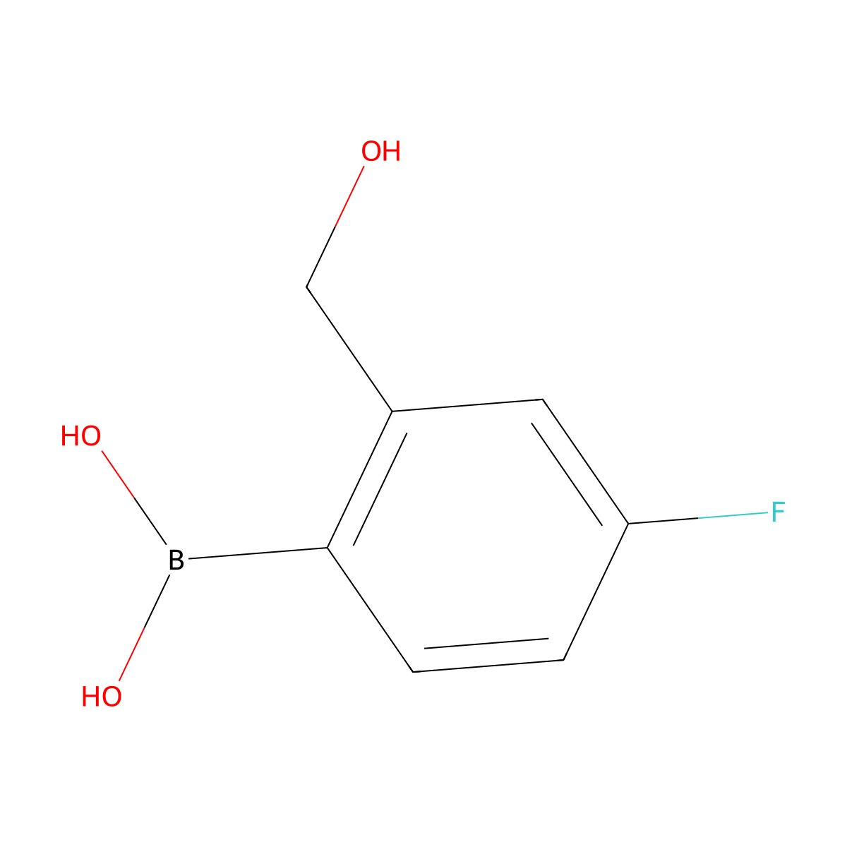 (4-Fluoro-2-(hydroxymethyl)phenyl)boronic acid molecular structure, CAS 1061223-45-7