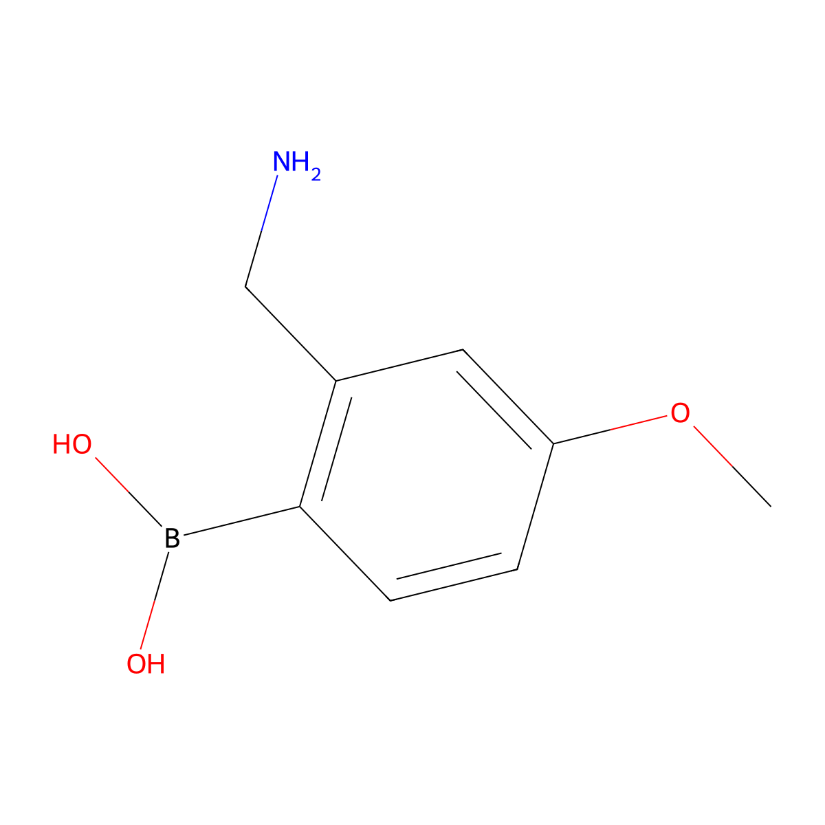 [2-(Aminomethyl)-4-methoxyphenyl]boronic acid molecular structure, CAS 1061223-47-9