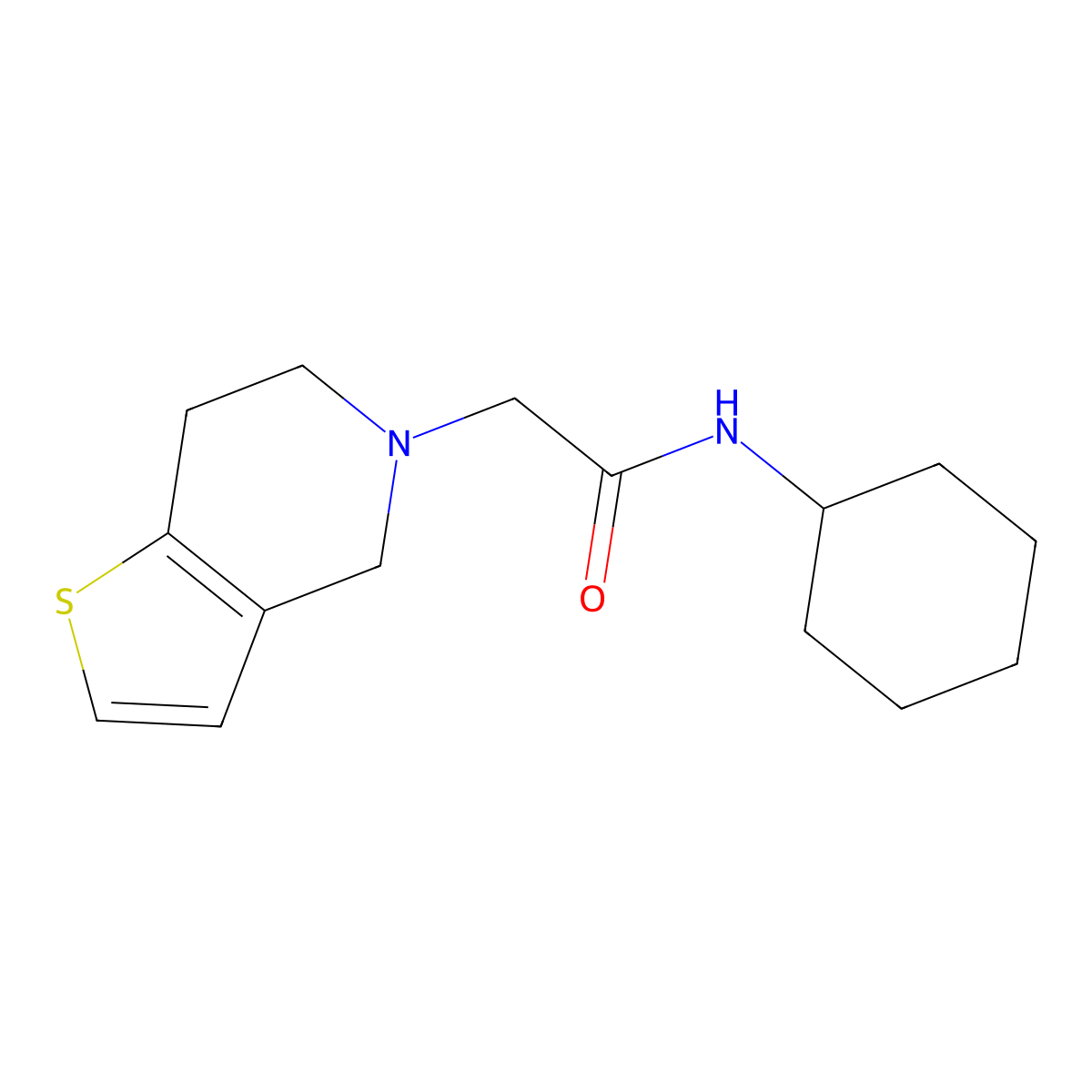 N-cyclohexyl-2-{4H,5H,6H,7H-thieno[3,2-c]pyridin-5-yl}acetamide molecular structure, CAS 1061272-05-6
