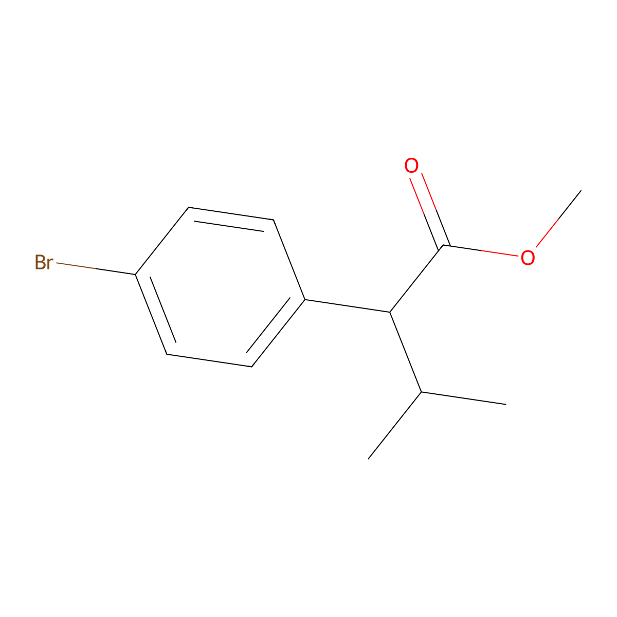 Methyl 2-(4-bromophenyl)-3-methylbutanoate molecular structure, CAS 1061284-70-5