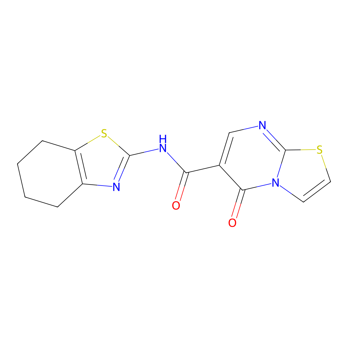 5-oxo-N-[(2Z)-4,5,6,7-tetrahydro-1,3-benzothiazol-2(3H)-ylidene]-5H-[1,3]thiazolo[3,2-a]pyrimidine-6-carboxamide molecular structure, CAS 1061294-75-4