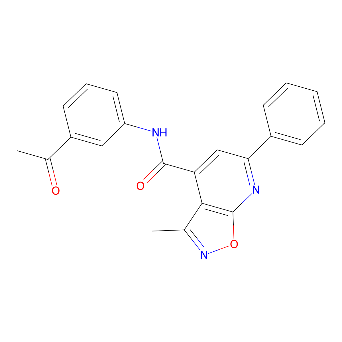 N-(3-acetylphenyl)-3-methyl-6-phenyl[1,2]oxazolo[5,4-b]pyridine-4-carboxamide molecular structure, CAS 1061309-62-3