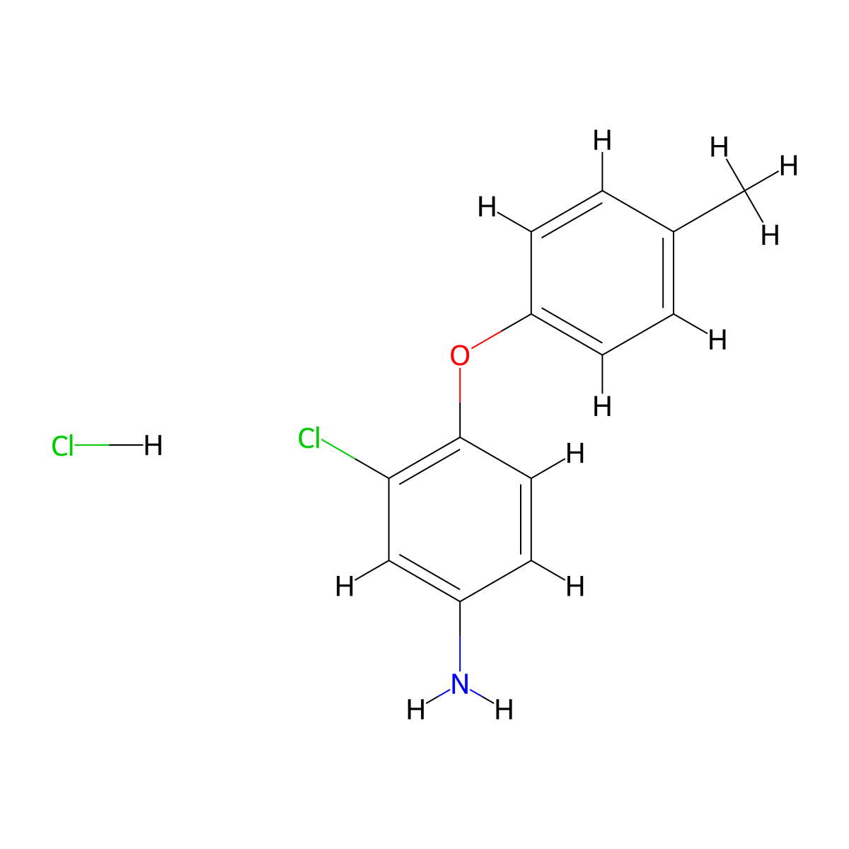 3-Chloro-4-(4-methylphenoxy)aniline hydrochloride molecular structure, CAS 106131-94-6
