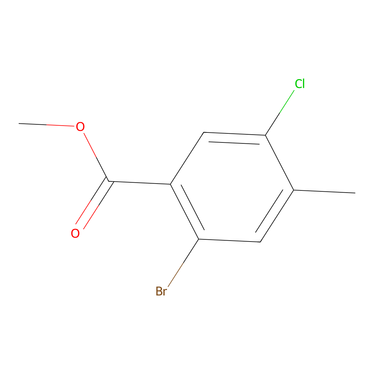 Methyl 2-bromo-5-chloro-4-methylbenzoate molecular structure, CAS 1061314-02-0