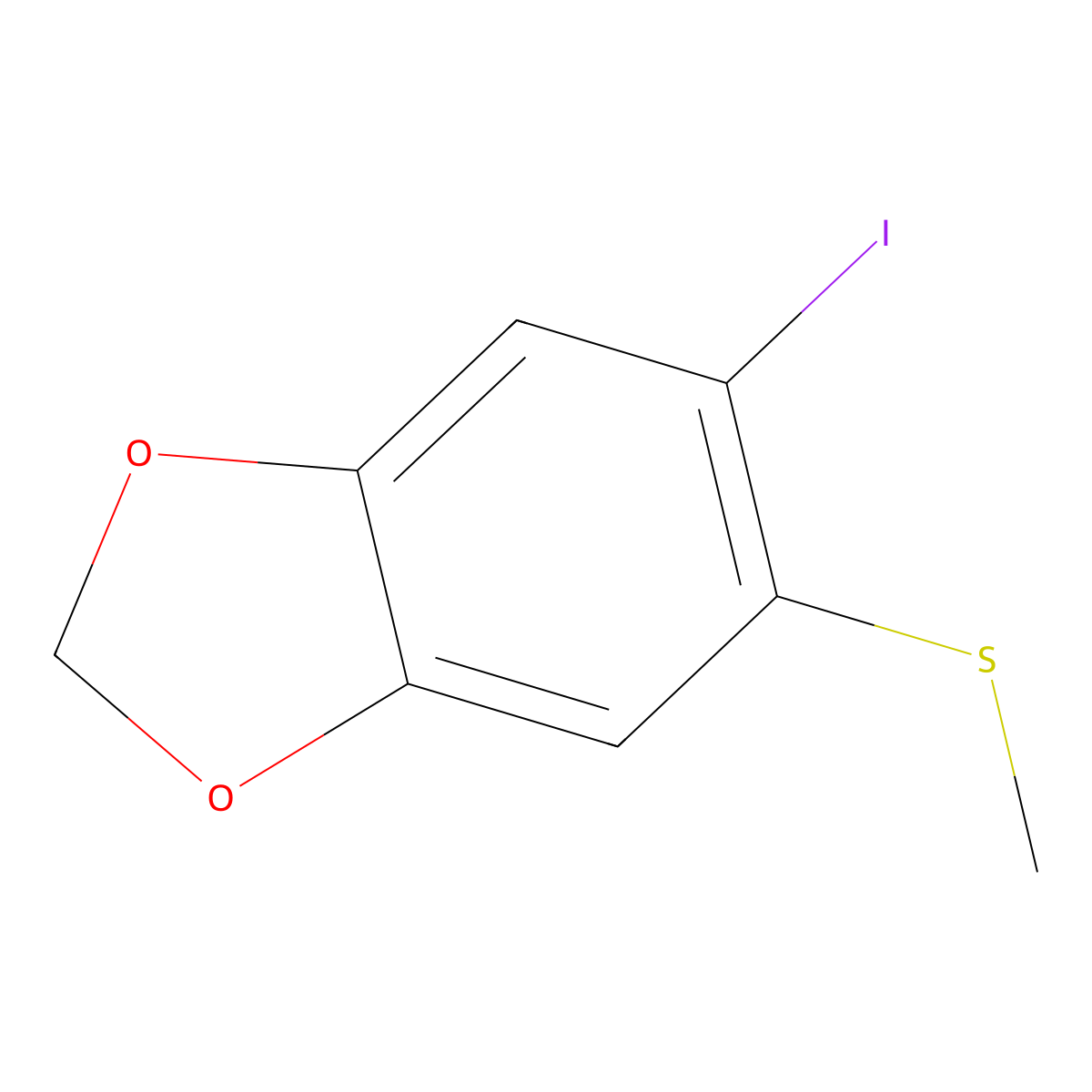 5-Iodo-6-(methylthio)benzo[d][1,3]dioxole molecular structure, CAS 1061318-30-6