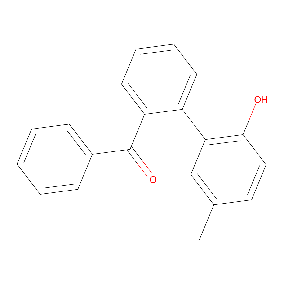 (2'-Hydroxy-5'-methyl[1,1'-biphenyl]-2-yl)(phenyl)methanone molecular structure, CAS 106133-11-3