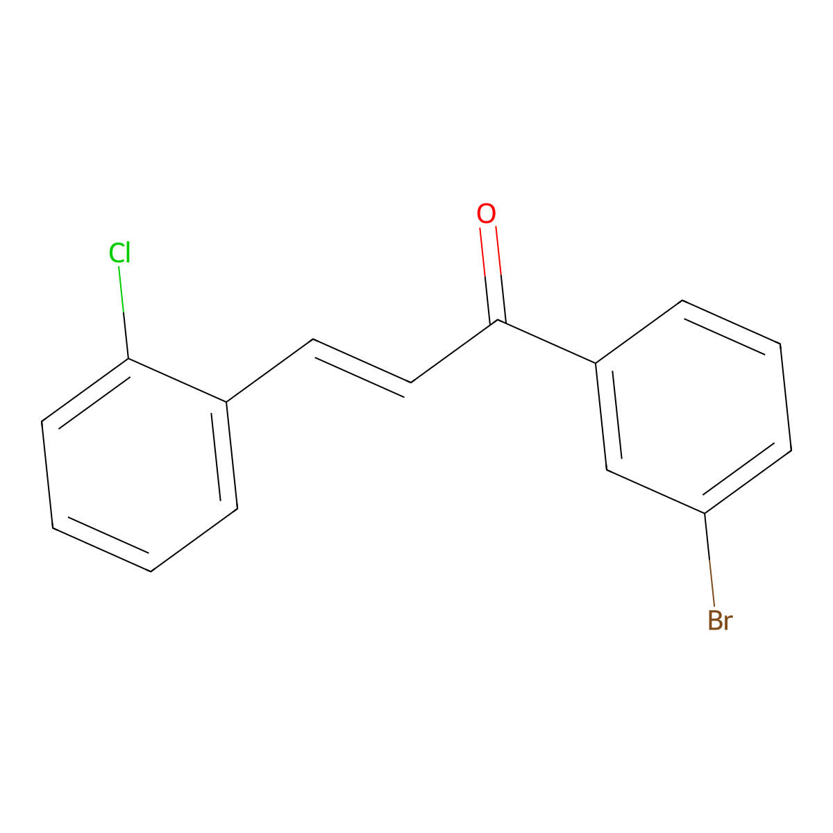 (2E)-1-(3-Bromophenyl)-3-(2-chlorophenyl)prop-2-en-1-one molecular structure, CAS 1061342-80-0